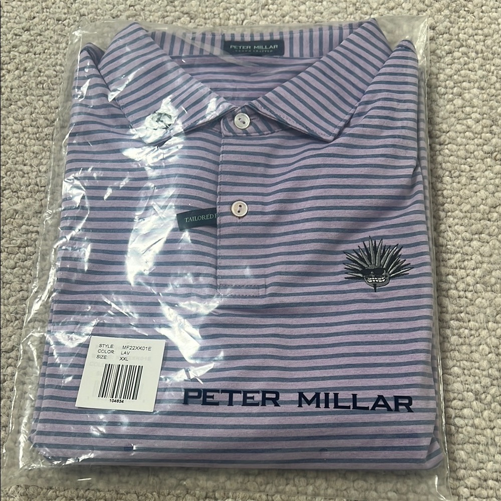 Peter Millar Men's Striped Polo Shirt - Purple
